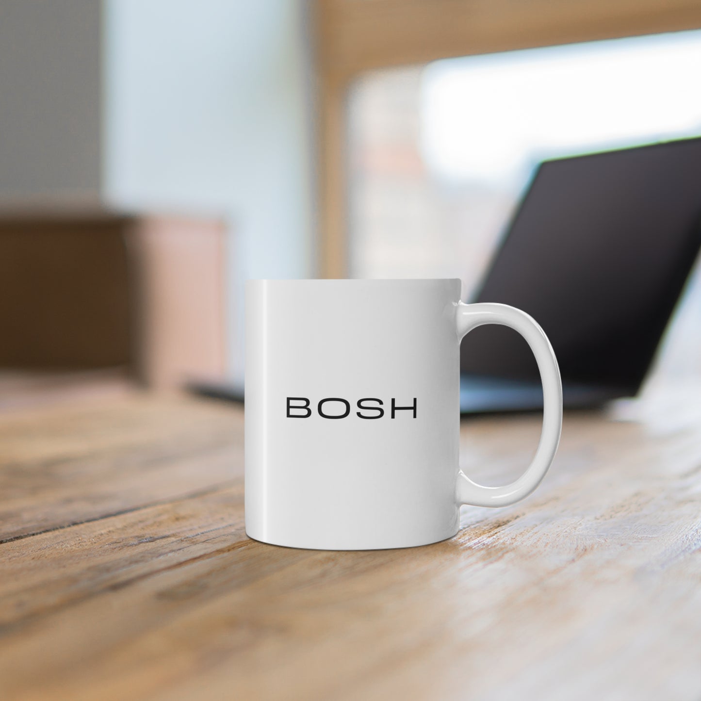 BOSH - White Ceramic Mug, 11oz