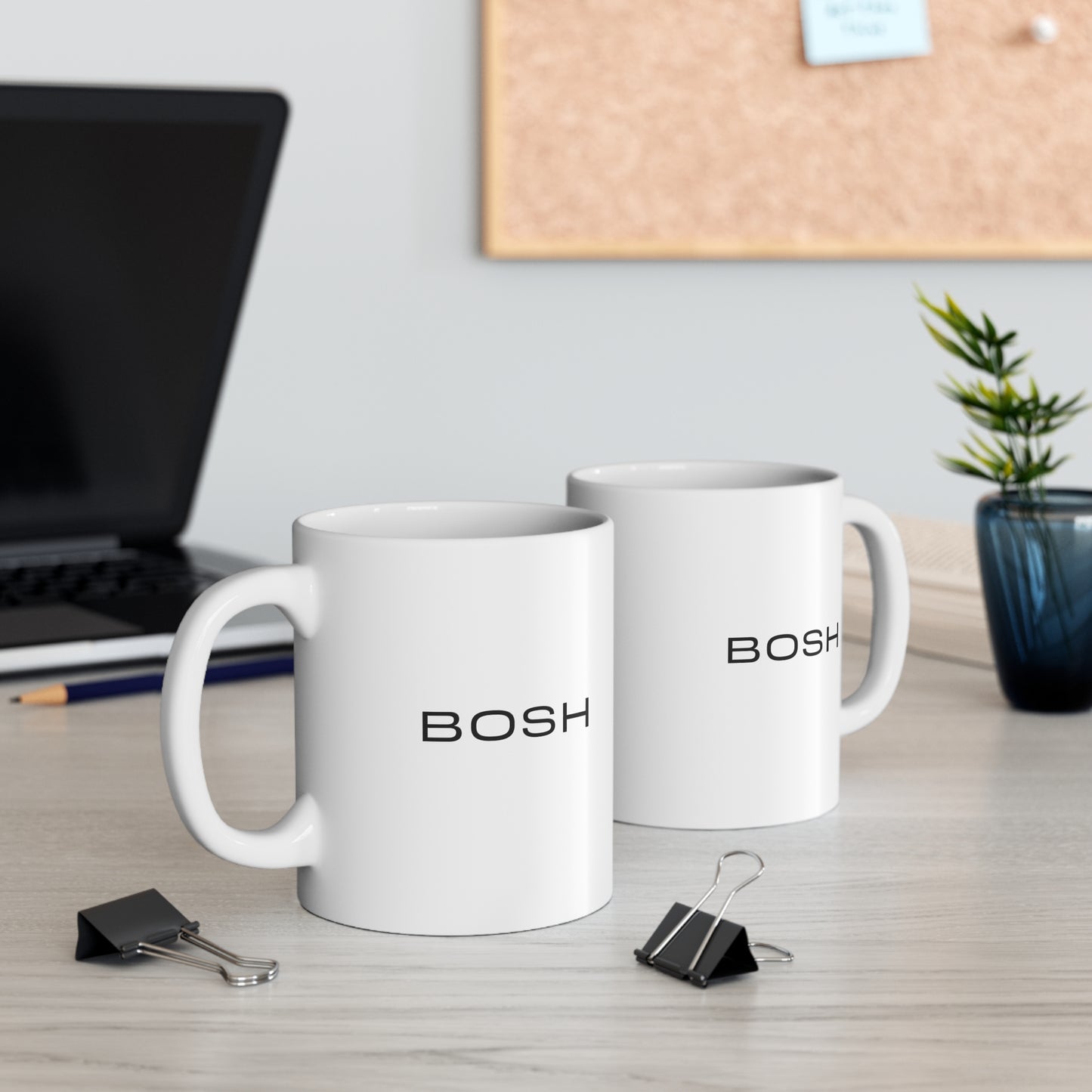 BOSH - White Ceramic Mug, 11oz